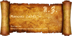 Mancsu Zalán névjegykártya